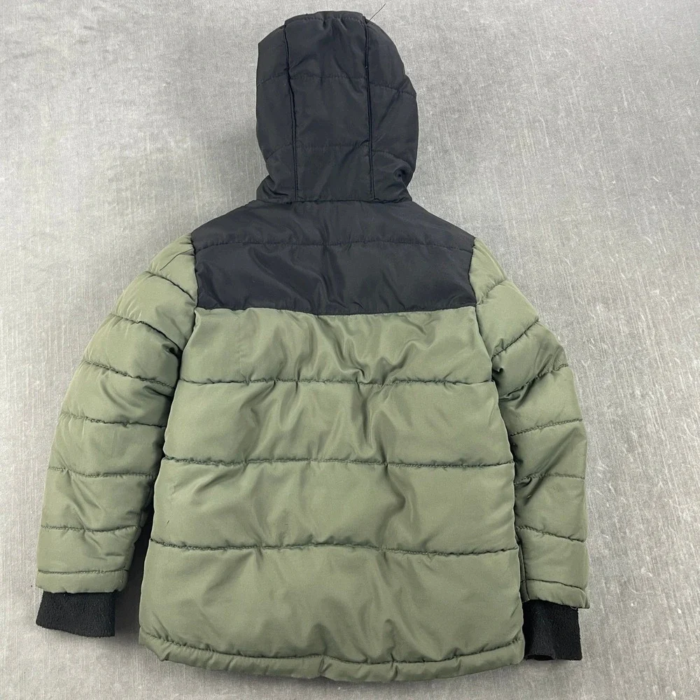Eddie Bauer Kids 4T Green Puffer Jacket Sherpa Lined Hooded E5320W950